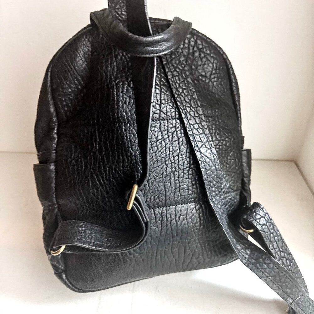 Status Anxiety Black Pebbled Leather Medium Backpack - Picture 5 of 7